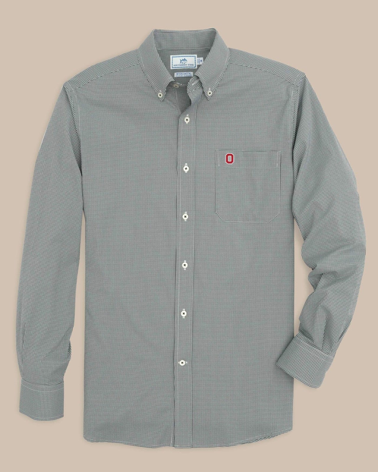 Southern Tide Ohio State Buckeyes Gingham Button Down Shirt For Collegiate