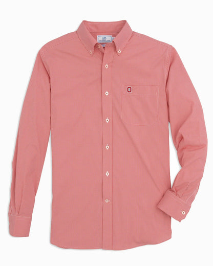 Southern Tide Ohio State Buckeyes Gingham Button Down Shirt For Collegiate
