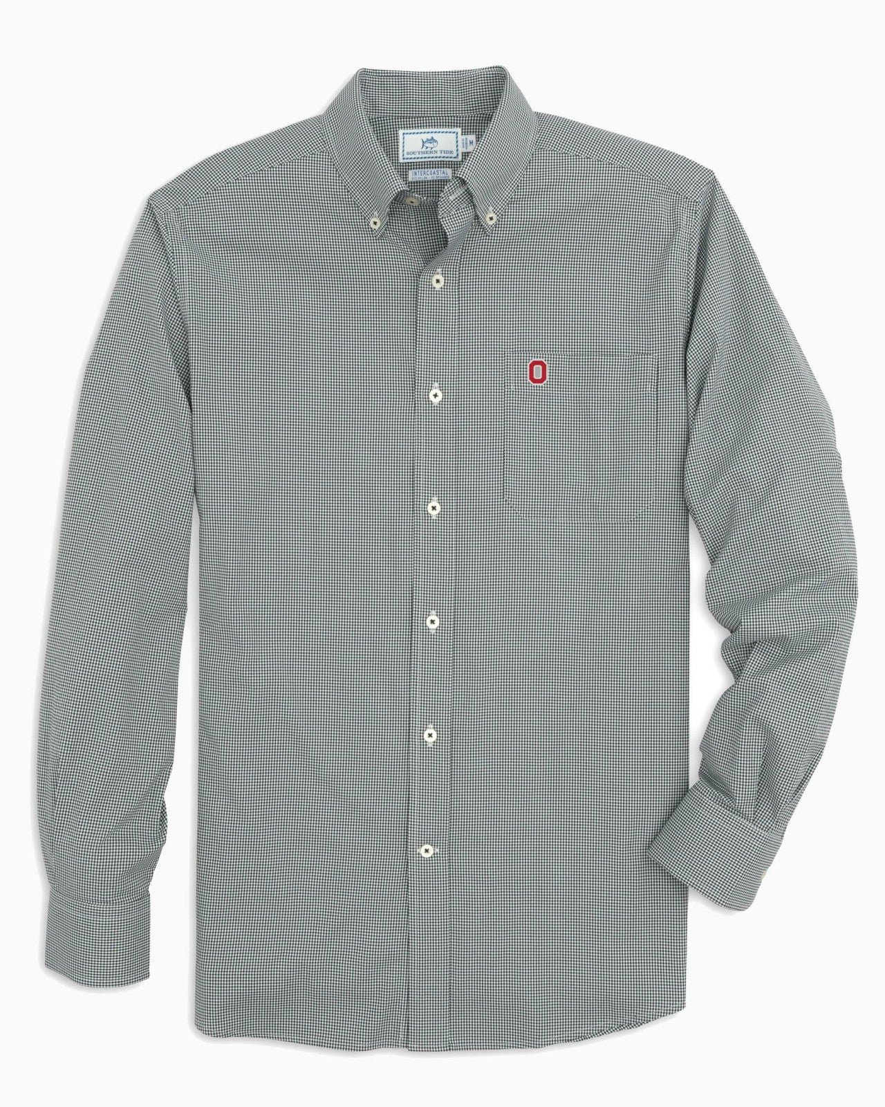 Southern Tide Ohio State Buckeyes Gingham Button Down Shirt For Collegiate