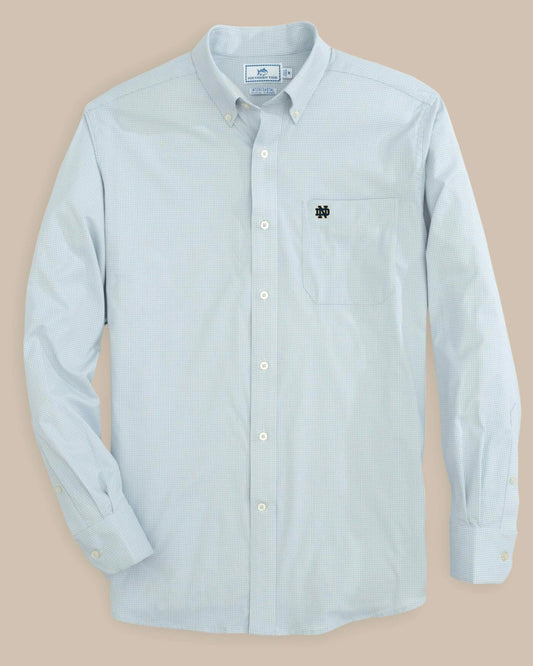 Southern Tide Notre Dame Fighting Irish Gingham Button Down Shirt For Collegiate