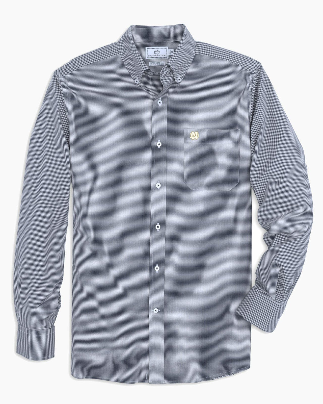 Southern Tide Notre Dame Fighting Irish Gingham Button Down Shirt For Collegiate