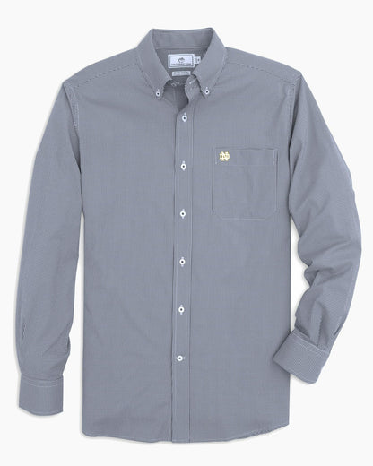 Southern Tide Notre Dame Fighting Irish Gingham Button Down Shirt For Collegiate