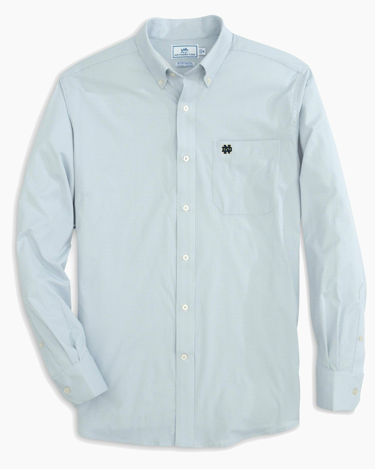 Southern Tide Notre Dame Fighting Irish Gingham Button Down Shirt For Collegiate