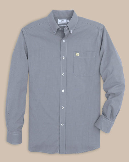 Southern Tide Notre Dame Fighting Irish Gingham Button Down Shirt For Collegiate