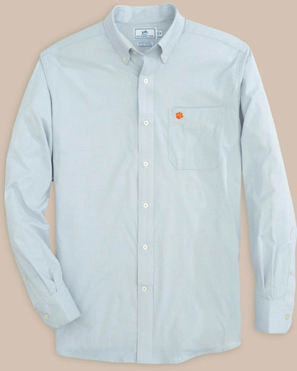 Southern Tide Clemson Tigers Gingham Button Down Shirt For Collegiate