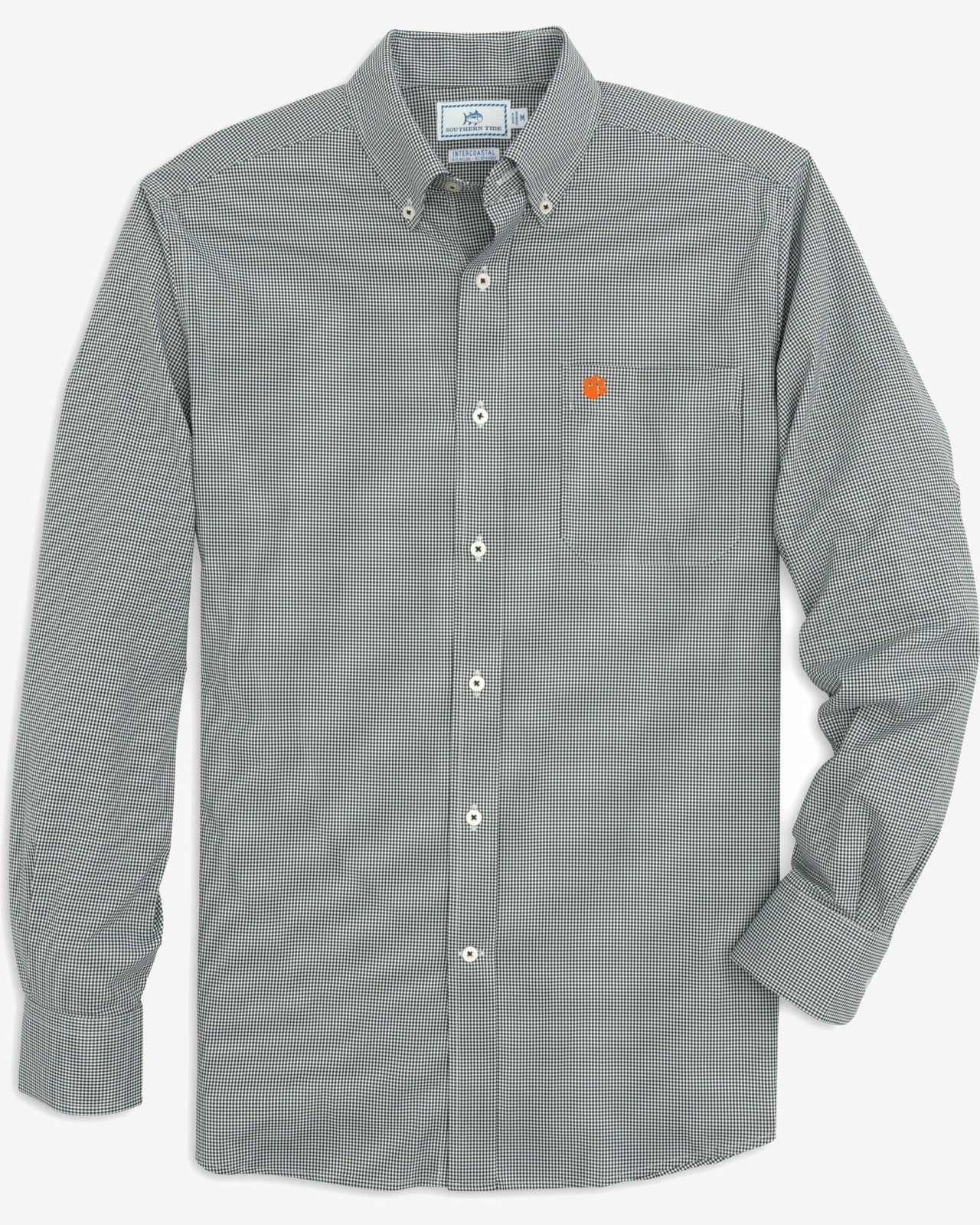 Southern Tide Clemson Tigers Gingham Button Down Shirt For Collegiate