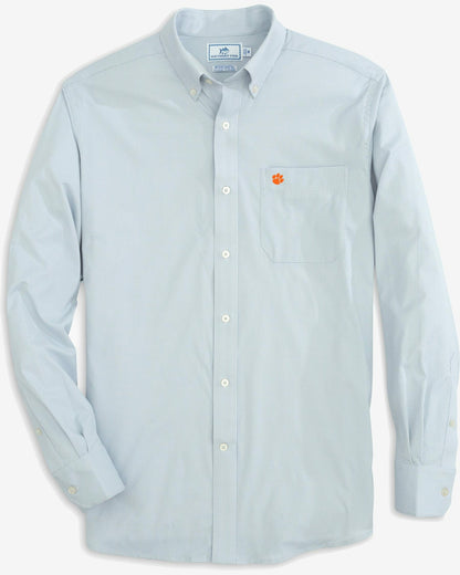 Southern Tide Clemson Tigers Gingham Button Down Shirt For Collegiate