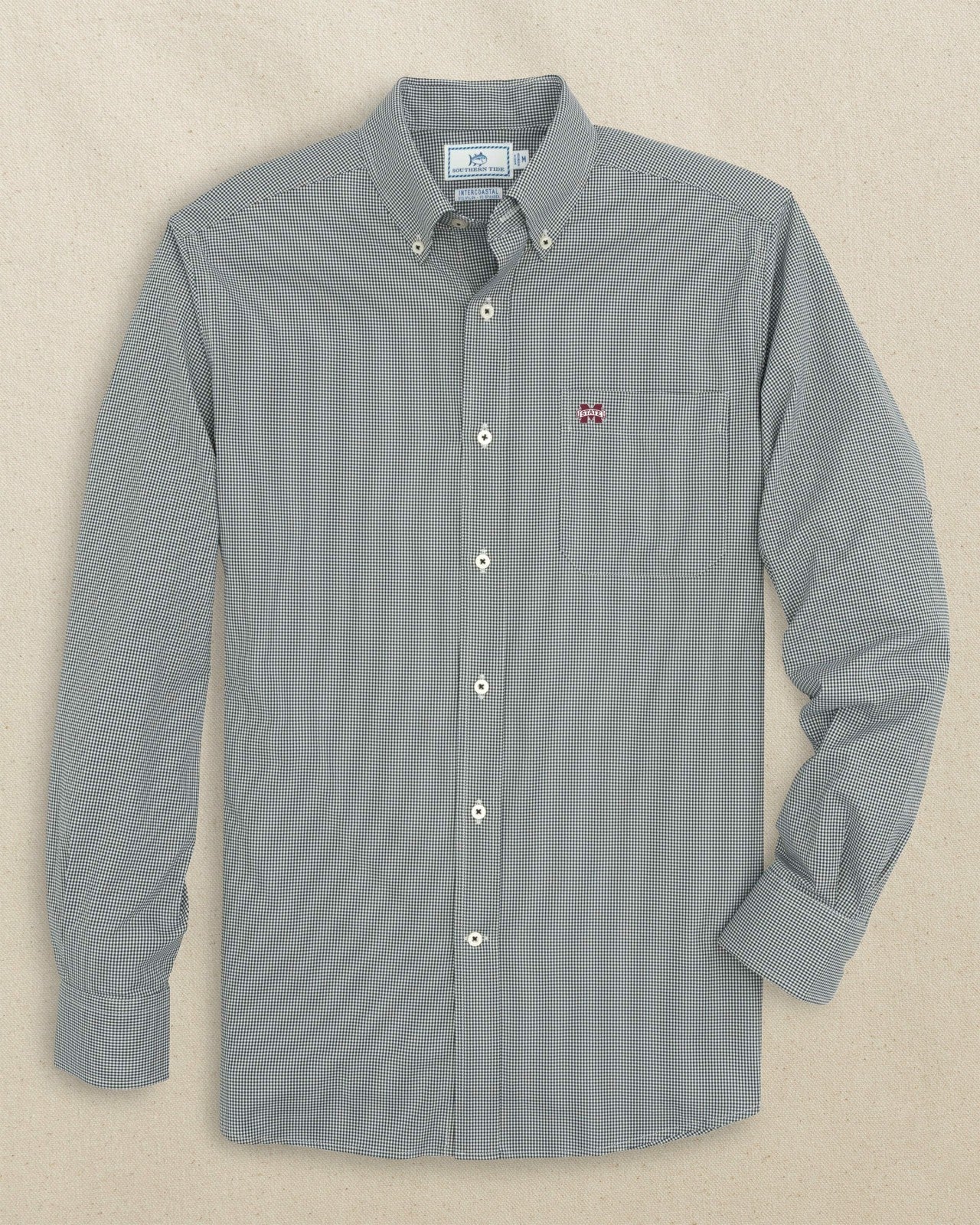 Southern Tide Mississippi State Bulldogs Gingham Button Down Shirt For Collegiate
