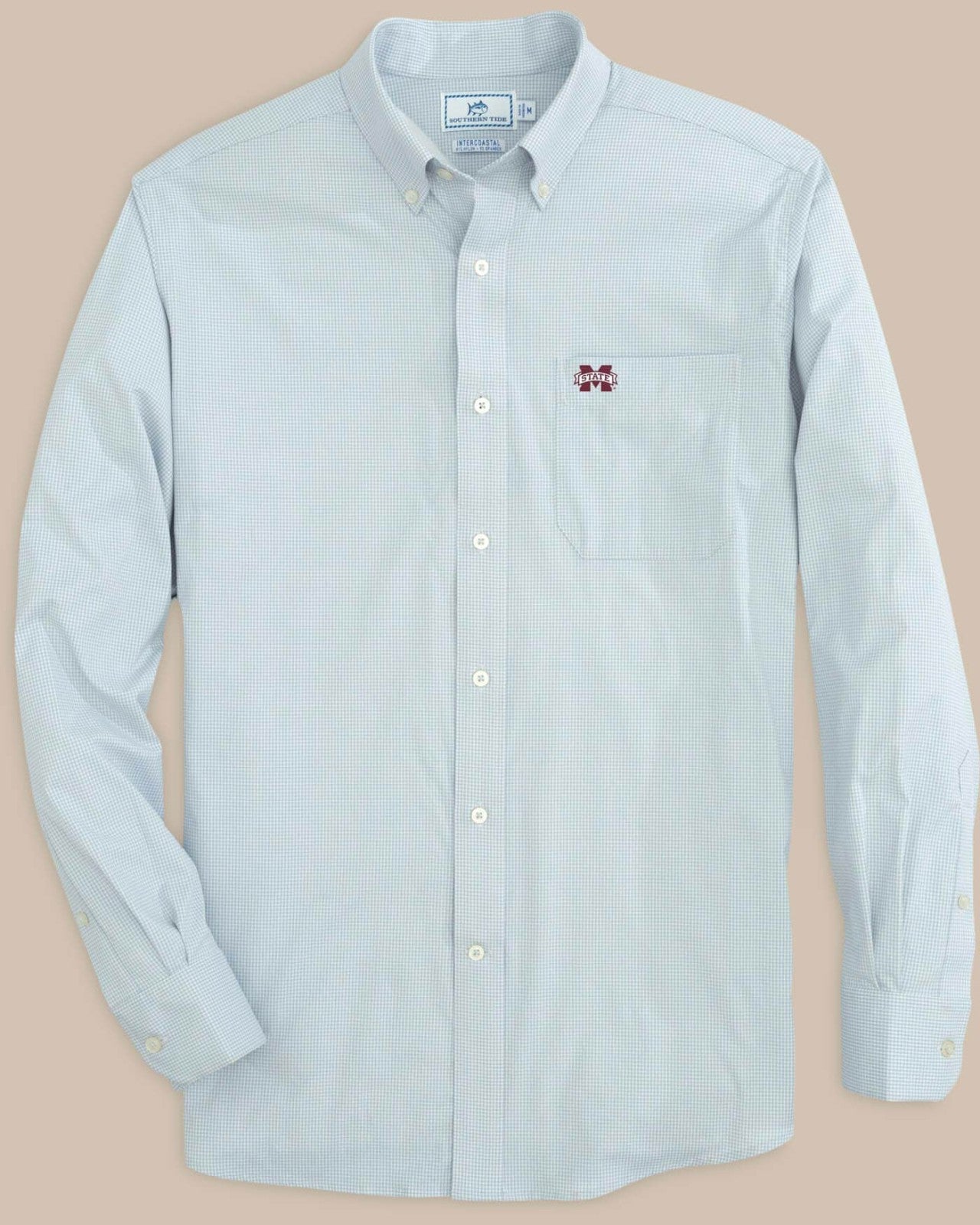 Southern Tide Mississippi State Bulldogs Gingham Button Down Shirt For Collegiate