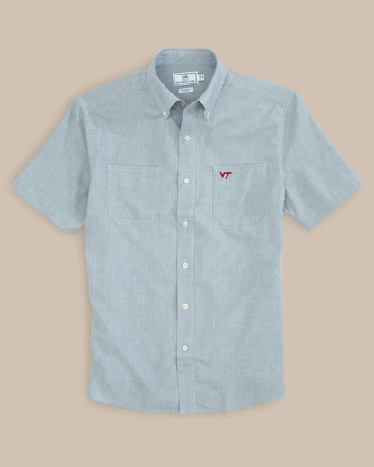Southern Tide Virginia Tech Hokies Short Sleeve Button Down Shirt For Collegiate