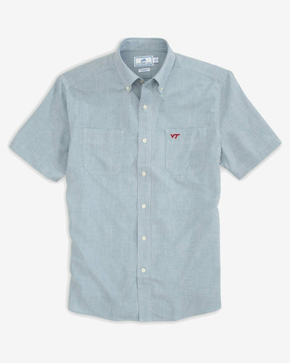 Southern Tide Virginia Tech Hokies Short Sleeve Button Down Shirt For Collegiate