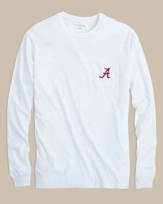 Southern Tide Alabama Crimson Tide Embroidered Long Sleeve T-Shirt For Collegiate