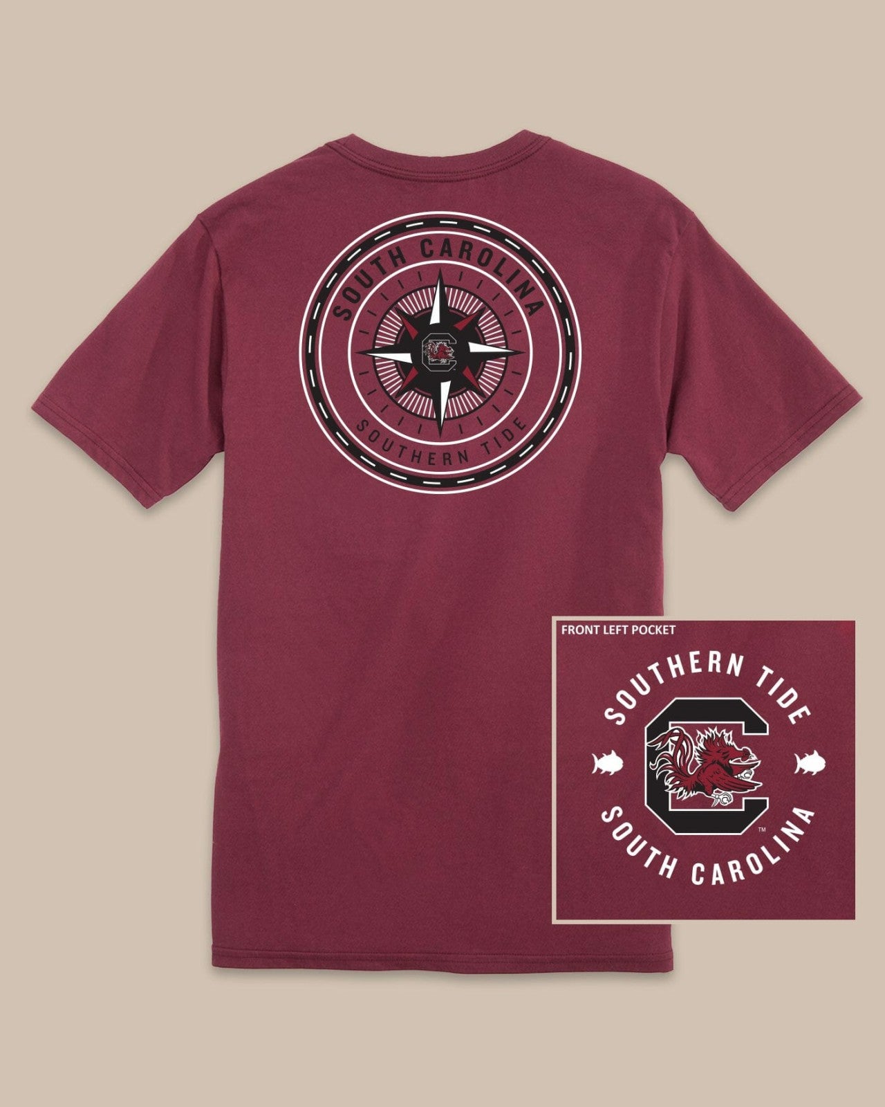 Southern Tide USC Gamecocks Gameday Collegiate Compass T-Shirt For Collegiate
