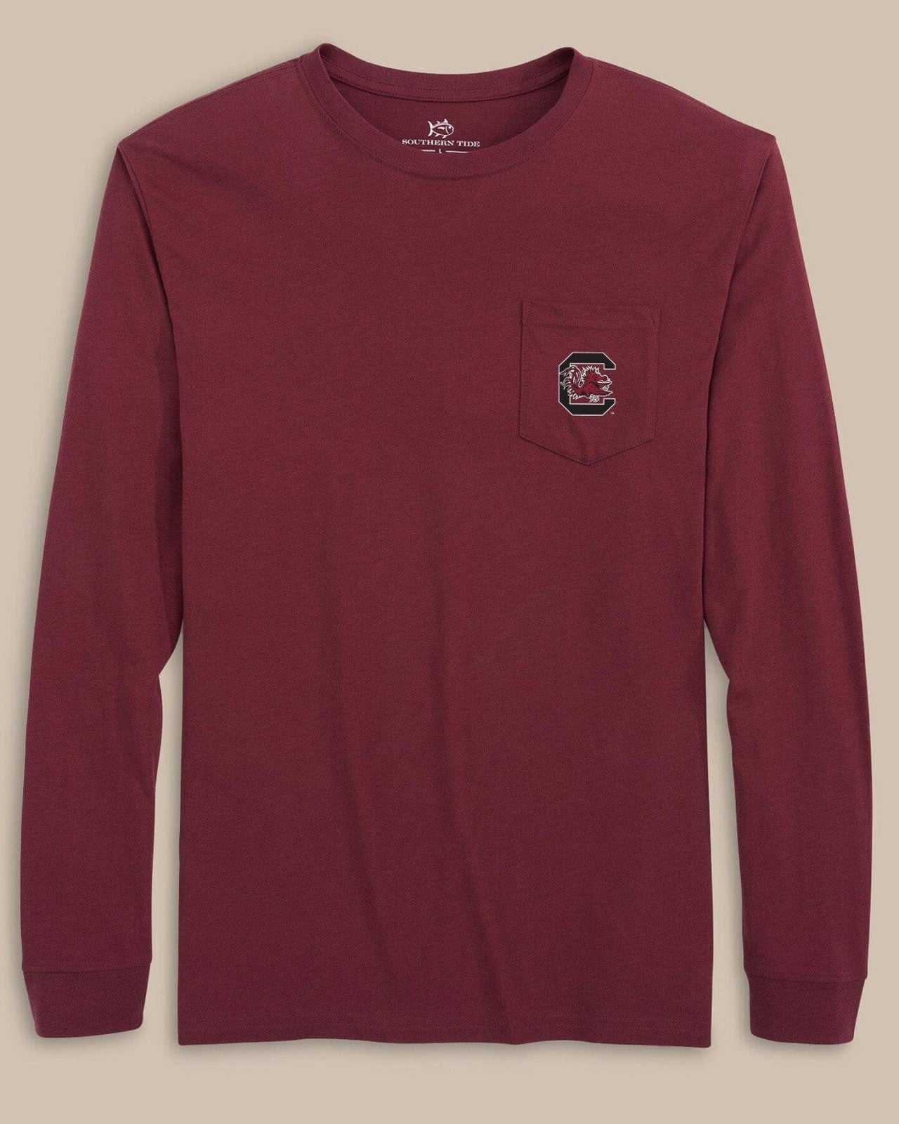 Southern Tide USC Gamecocks Gameday Embroidered Long Sleeve T-Shirt For Collegiate