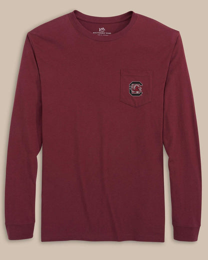 Southern Tide USC Gamecocks Gameday Embroidered Long Sleeve T-Shirt For Collegiate