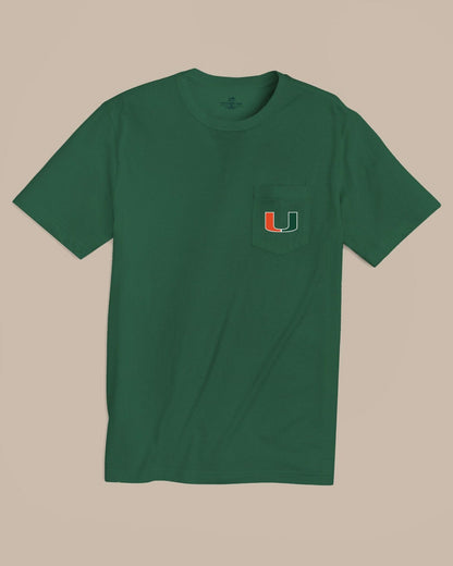 Southern Tide Miami Hurricanes Embroidered Short Sleeve T-Shirt For Collegiate