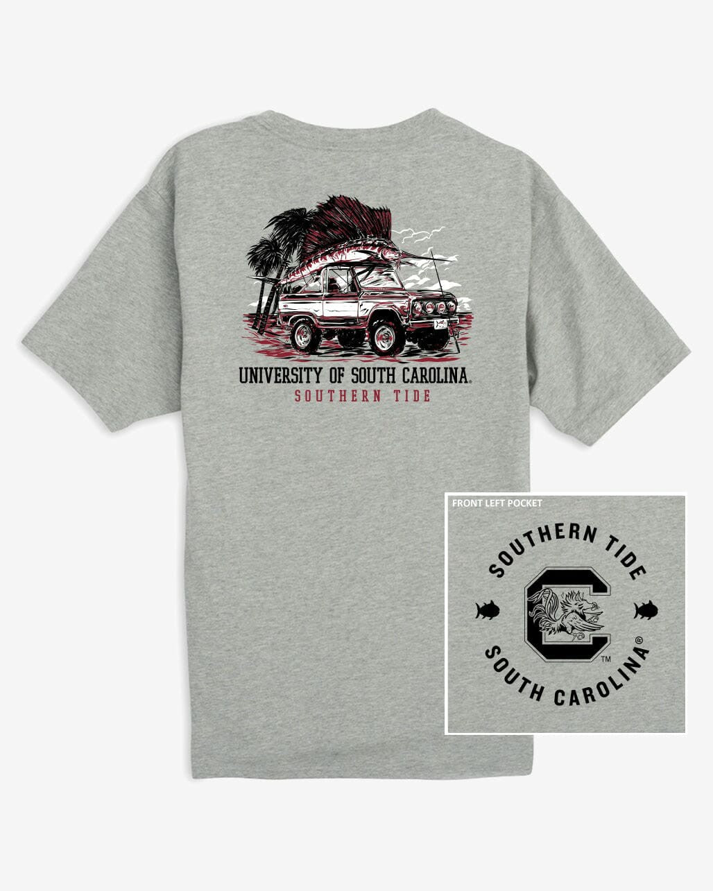 Southern Tide USC Gamecocks Trophy Catch Heather T-Shirt For Collegiate