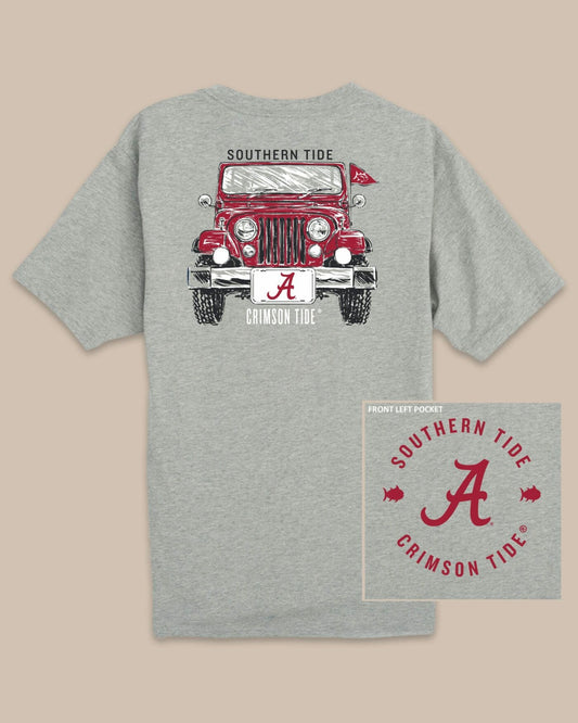 Southern Tide Alabama Crimson Tide Heather Front Plate T-Shirt For Collegiate