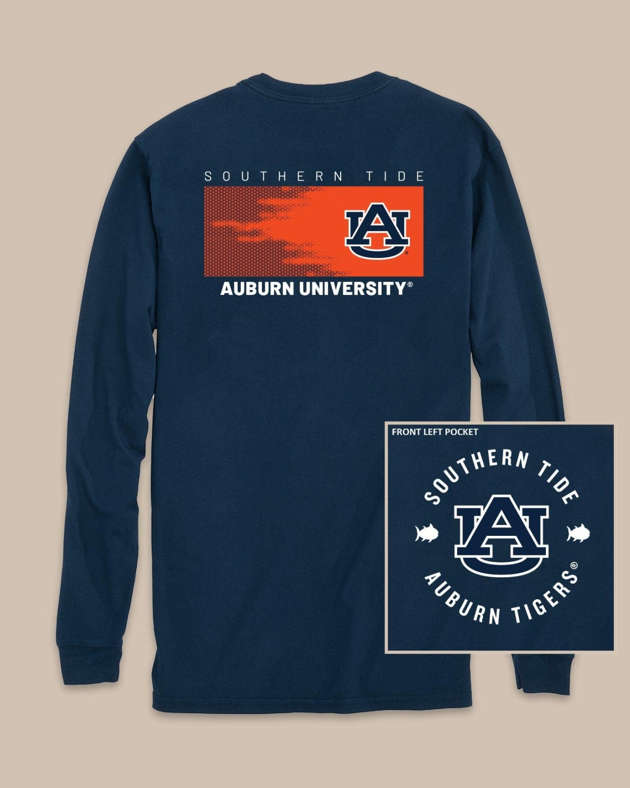Southern Tide Auburn Tigers Gameday Hexagon T-Shirt For Collegiate