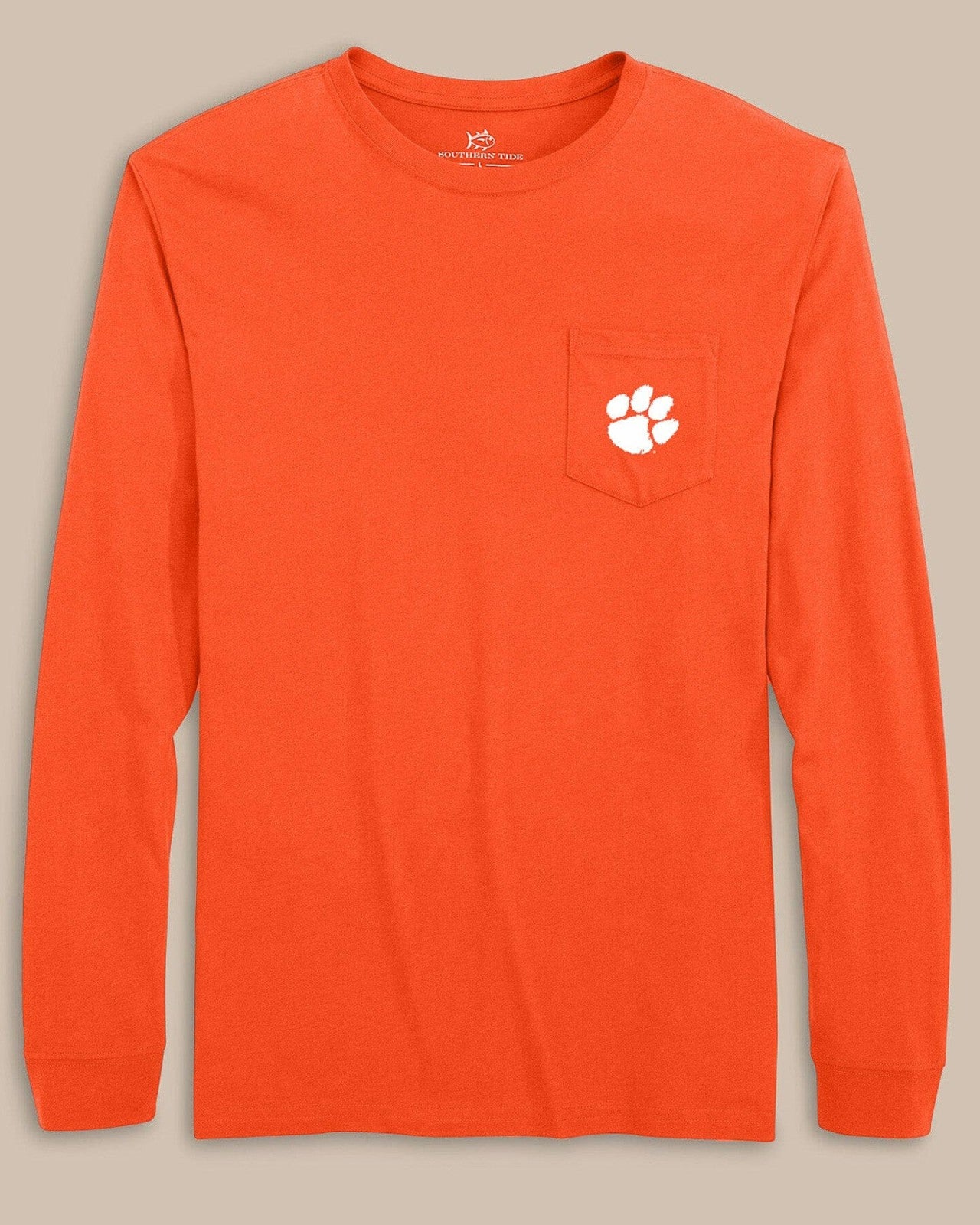 Southern Tide Clemson Tigers Gameday Embroidered Long Sleeve T-Shirt For Collegiate