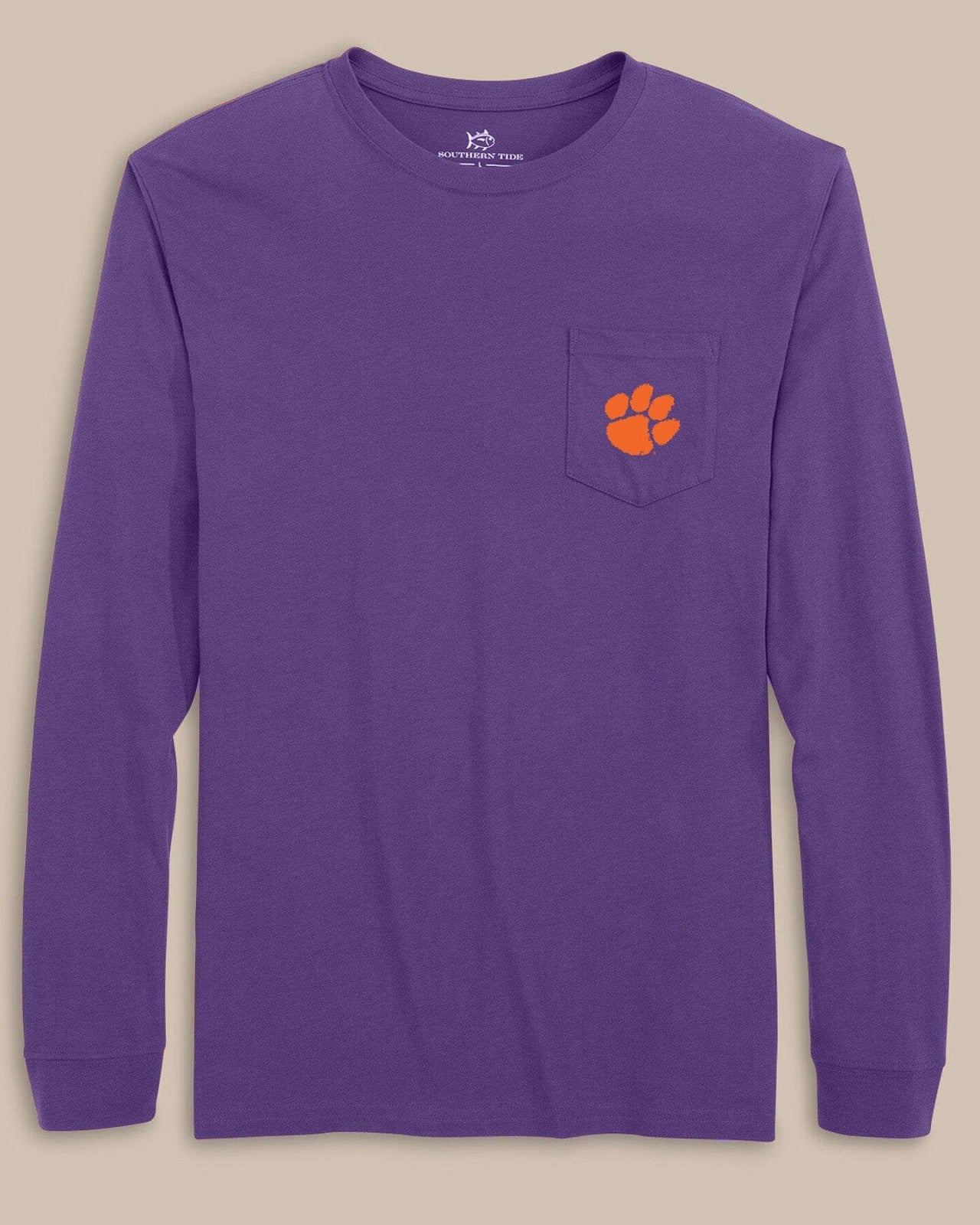 Southern Tide Clemson Tigers Gameday Embroidered Long Sleeve T-Shirt For Collegiate