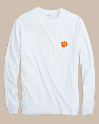 Southern Tide Clemson Tigers Gameday Embroidered Long Sleeve T-Shirt For Collegiate