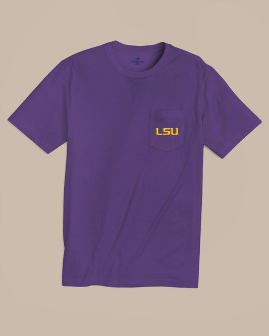 Southern Tide LSU Tigers Gameday Embroidered Short Sleeve T-Shirt For Collegiate