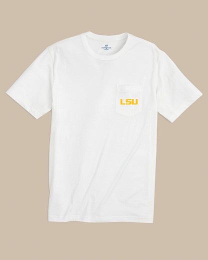 Southern Tide LSU Tigers Gameday Embroidered Short Sleeve T-Shirt For Collegiate