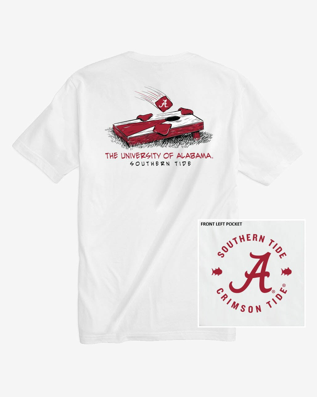 Southern Tide Alabama Crimson Tide Cornhole T-Shirt For Collegiate