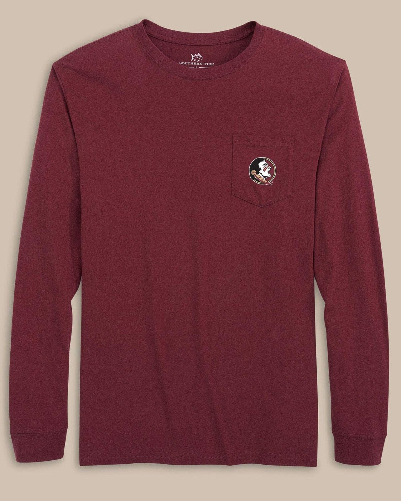 Southern Tide FSU Seminoles Gameday Embroidered Long Sleeve T-Shirt For Collegiate