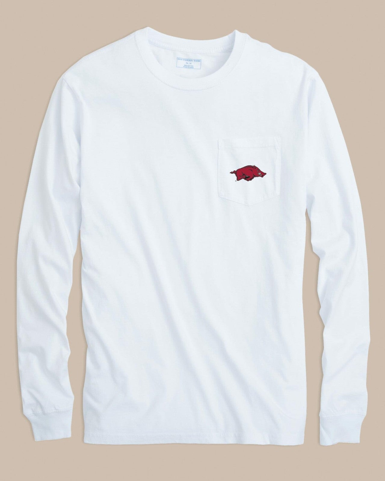 Southern Tide Arkansas Razorbacks Embroidered Long Sleeve T-Shirt For Collegiate