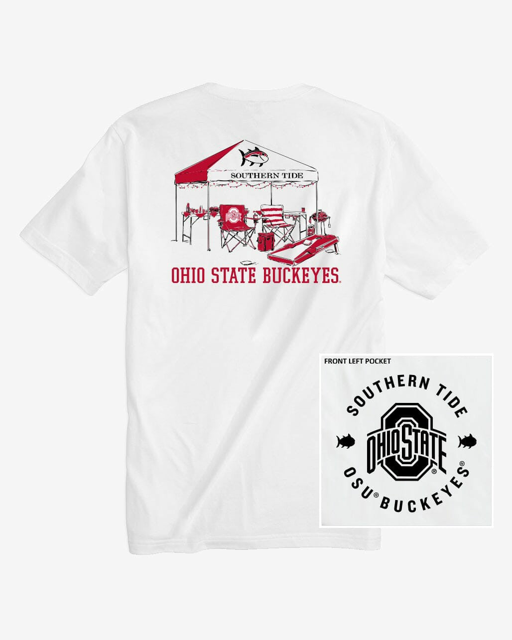 Southern Tide Ohio State Buckeyes Tailgate Time T-Shirt For Collegiate