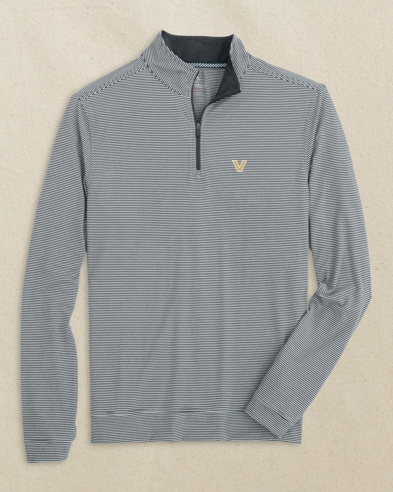 Southern Tide Vanderbilt Commodores Micro-Stripe Quarter Zip For Collegiate