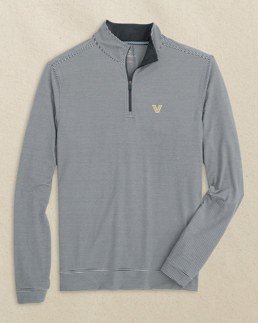 Southern Tide Vanderbilt Commodores Micro-Stripe Quarter Zip For Collegiate