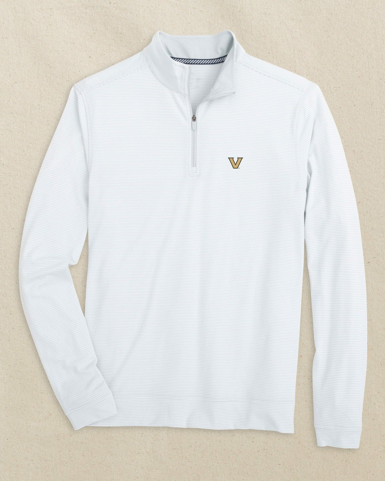 Southern Tide Vanderbilt Commodores Micro-Stripe Quarter Zip For Collegiate