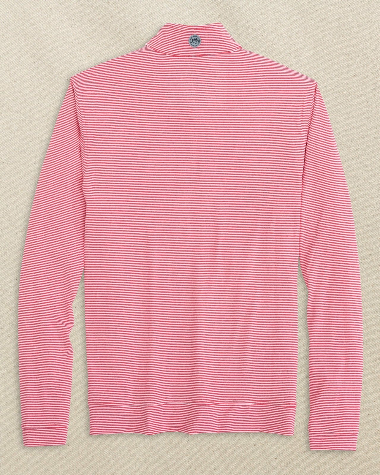 Southern Tide NC State Wolf Head Micro-Stripe Quarter Zip For Collegiate