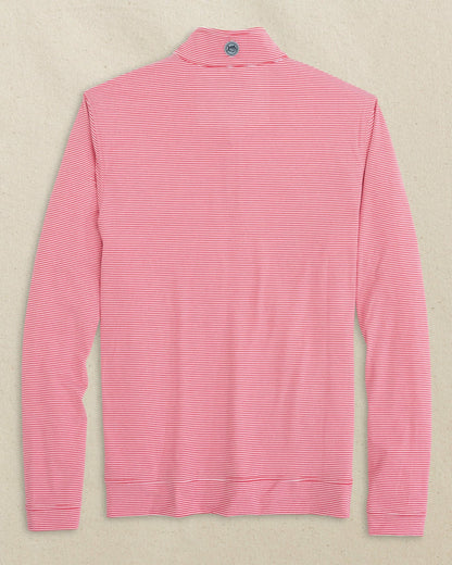Southern Tide NC State Wolf Head Micro-Stripe Quarter Zip For Collegiate