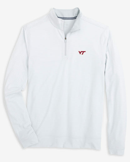 Southern Tide Virginia Tech Hokies Stripe Heather Quarter Zip For Collegiate