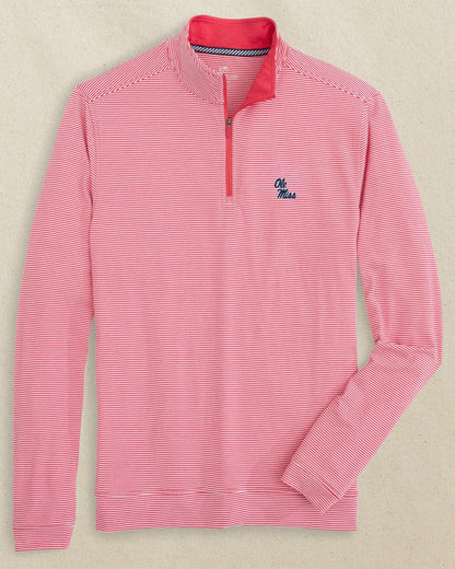 Southern Tide Ole Miss Rebels Stripe Heather Quarter Zip For Collegiate