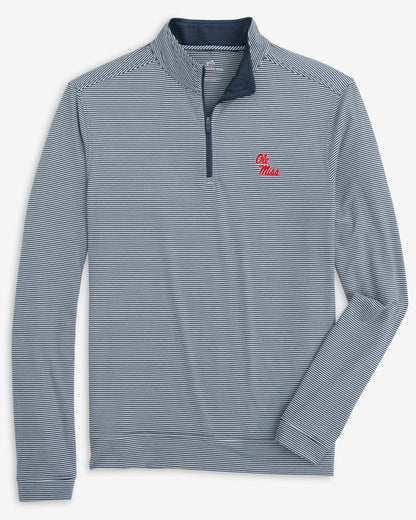 Southern Tide Ole Miss Rebels Stripe Heather Quarter Zip For Collegiate