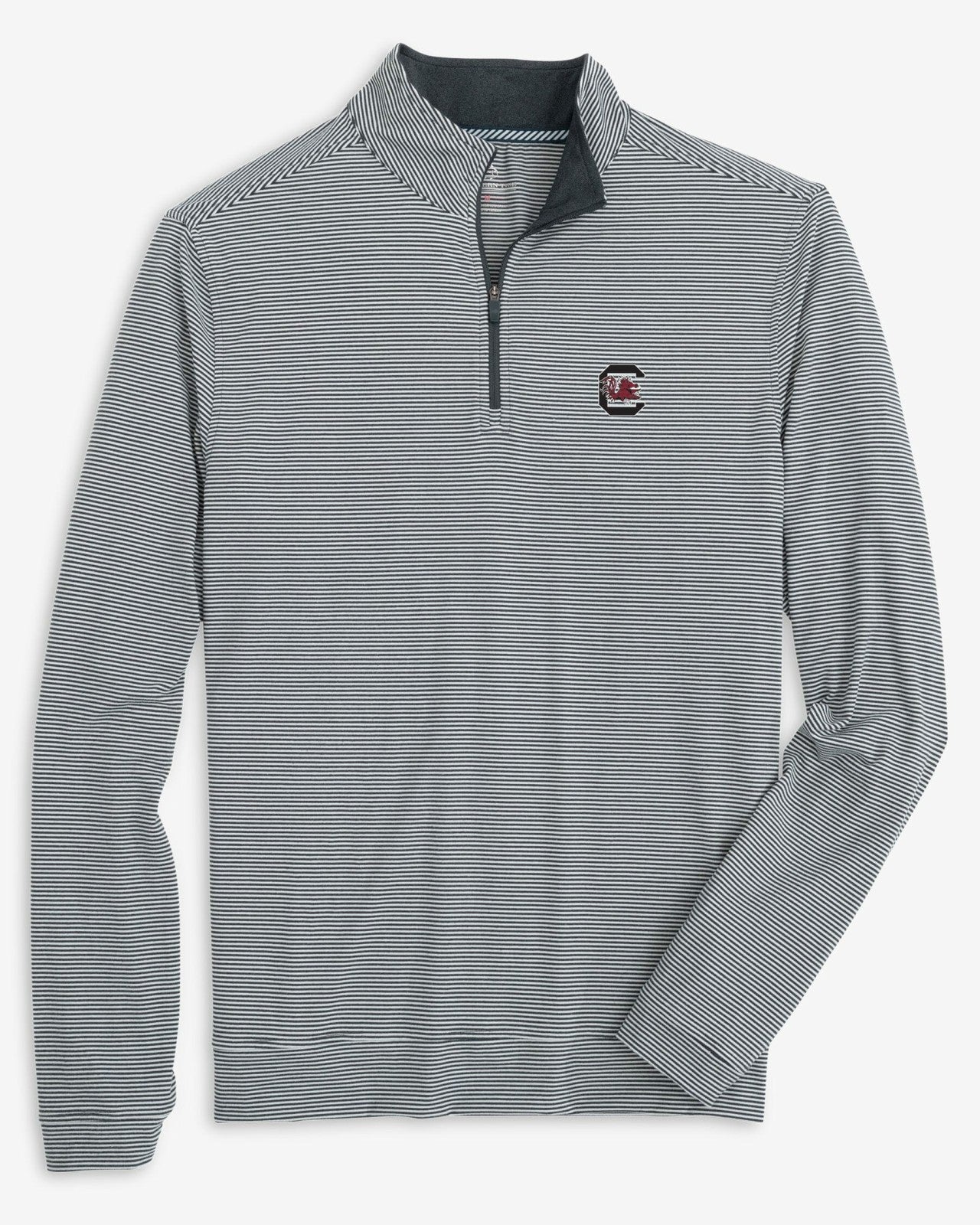 Southern Tide USC Gamecocks Stripe Heather Quarter Zip For Collegiate