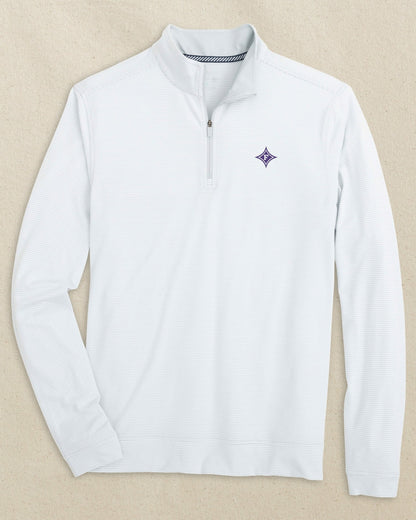 Southern Tide Furman Paladins Cruiser Micro-Stripe Quarter Zip For Collegiate