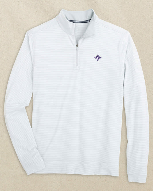 Southern Tide Furman Paladins Cruiser Micro-Stripe Quarter Zip For Collegiate