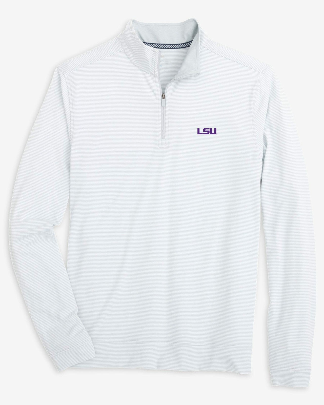 Southern Tide LSU Tigers Stripe Heather Quarter Zip For Collegiate