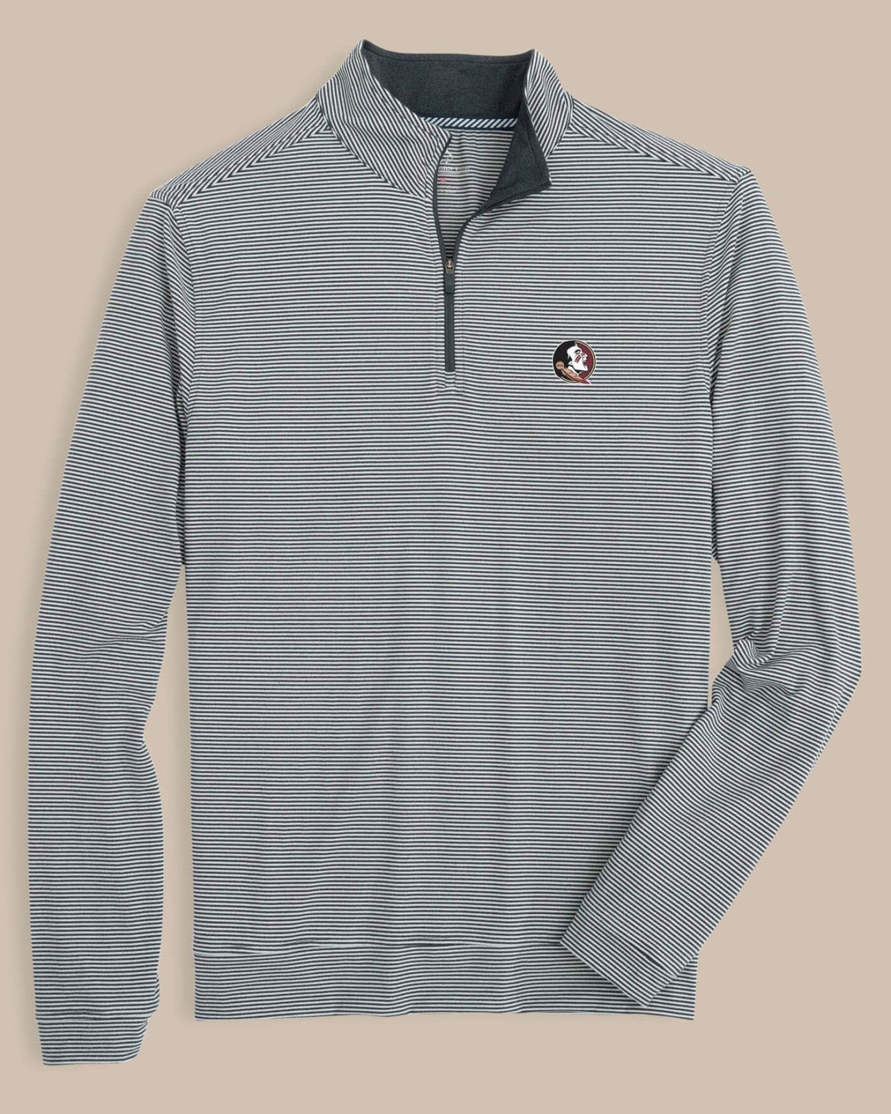 Southern Tide FSU Seminoles Stripe Heather Quarter Zip For Collegiate