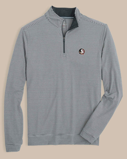 Southern Tide FSU Seminoles Stripe Heather Quarter Zip For Collegiate