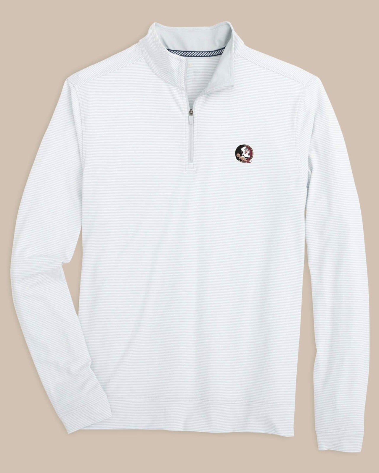 Southern Tide FSU Seminoles Stripe Heather Quarter Zip For Collegiate