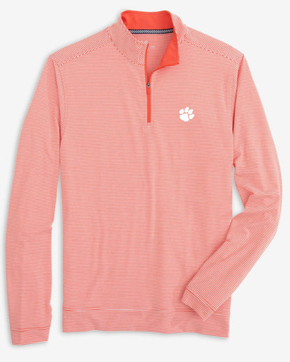 Southern Tide Clemson Tigers Stripe Heather Quarter Zip For Collegiate