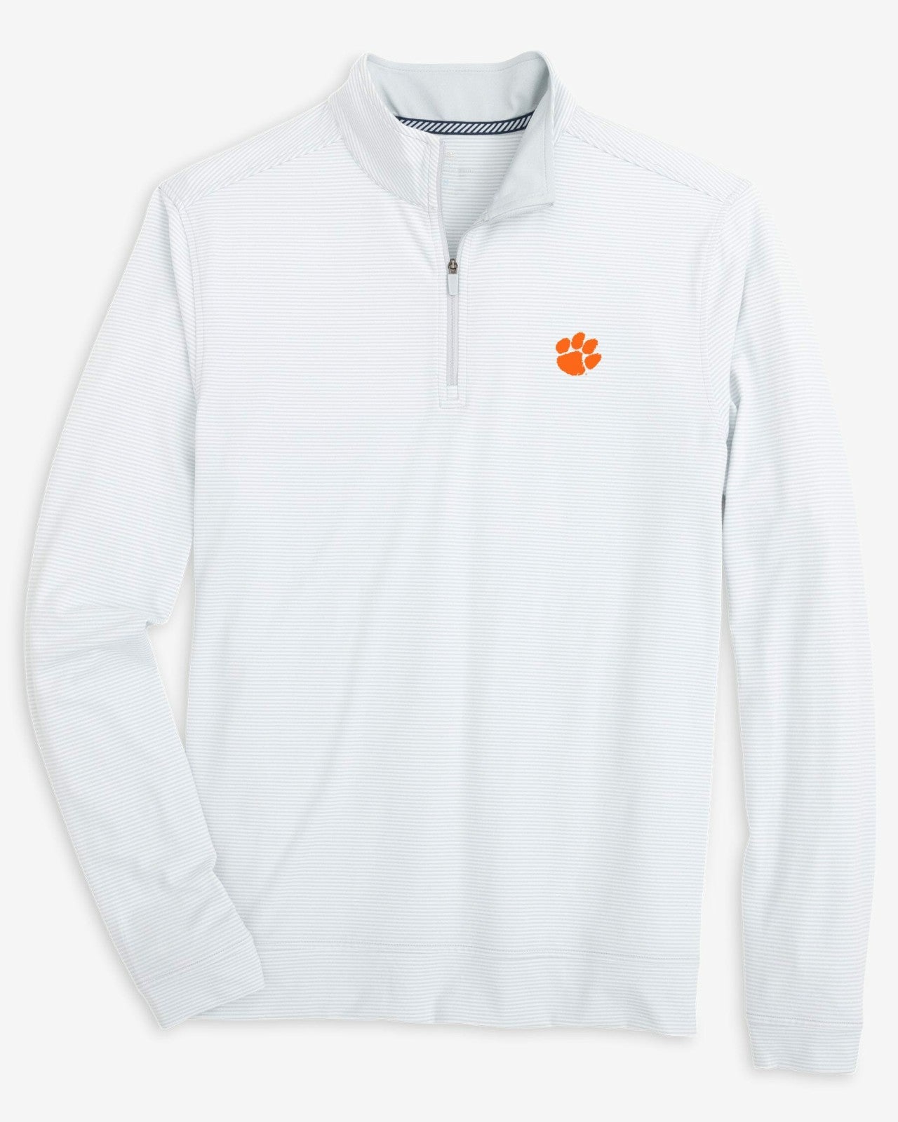 Southern Tide Clemson Tigers Stripe Heather Quarter Zip For Collegiate