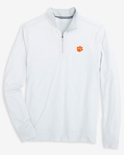 Southern Tide Clemson Tigers Stripe Heather Quarter Zip For Collegiate